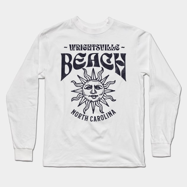 Wrightsville Beach, NC Summertime Vacationing Watchful Sun Long Sleeve T-Shirt by Contentarama